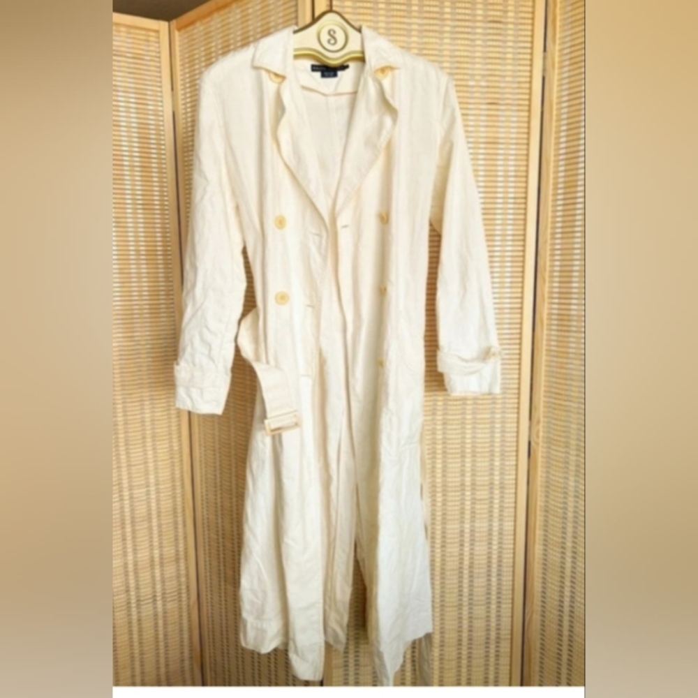 100% linen Trench Coat